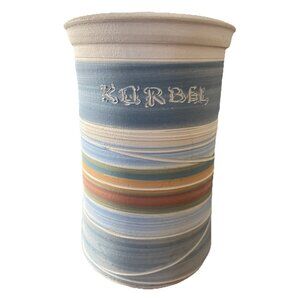 Korbel Champagne/Wine Bottle Holder Lady Mud Wrestler Pottery 8.75” x 5.25”